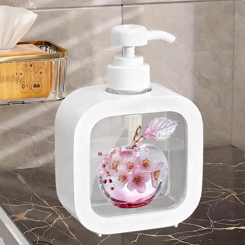 an exquisite crystal   figurine featuring   and   perfect for use as a dispenser for dish soap liquid hand soap and hand sanitizer