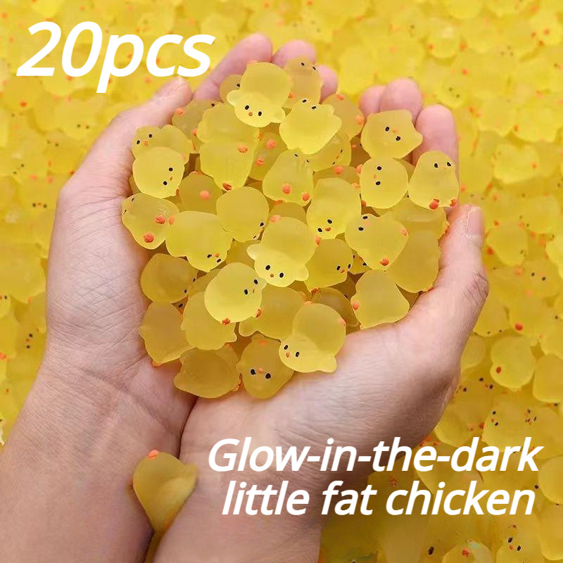 20pcs Yellow Fat Chicken Mini Figurines for Desk & Kindergarten Decor