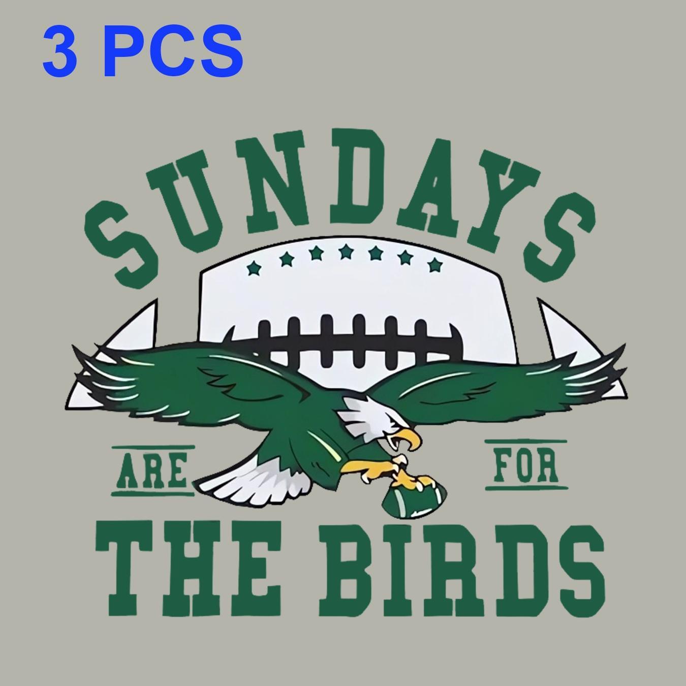 

3pcs Eagle & Football Iron-on Transfer Stickers - Diy Heat Transfer Decals For T-shirts, Jeans, Canvas Bags, And Hoodies - , Plastic Material, Transfer Stickers For Shirts