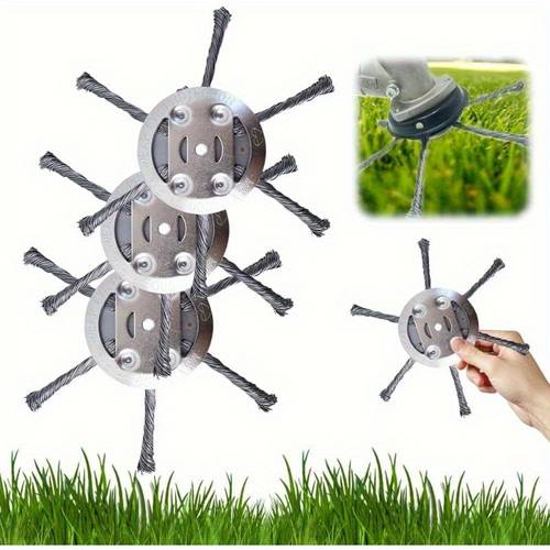 1 pack heavy duty replacement grass trimmer head with sharp compatible with cordless eater string trimmer for lawn care garden commercial residential use compatible with electric trimmers cordless grass trimmer garden maintenance sixblade design metallic durable construction