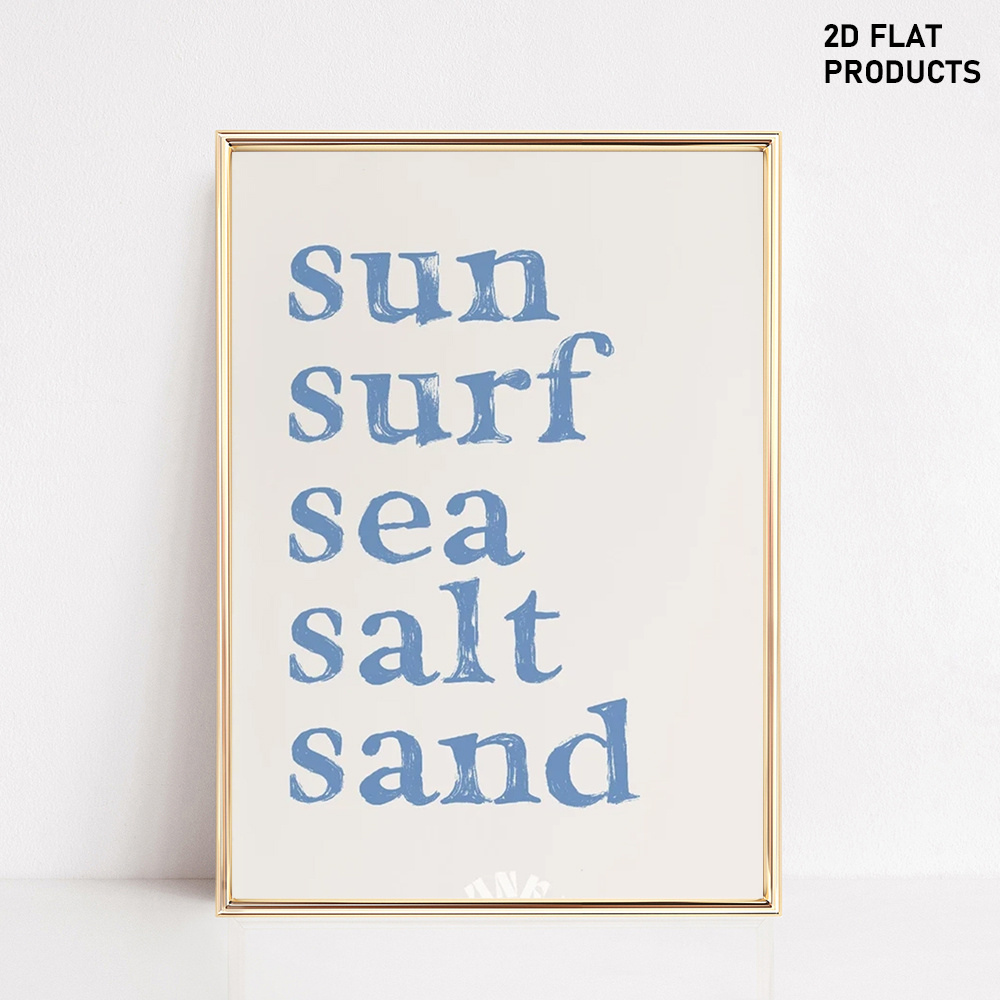 TEMU 2d Flat, 2d Flat, 1pc, Canvas Painting, Beach Wall Art, Sunny Surfing Sea Print, Coastal Cowgirl Decor, Coastal Granddaughter Aesthetic Print