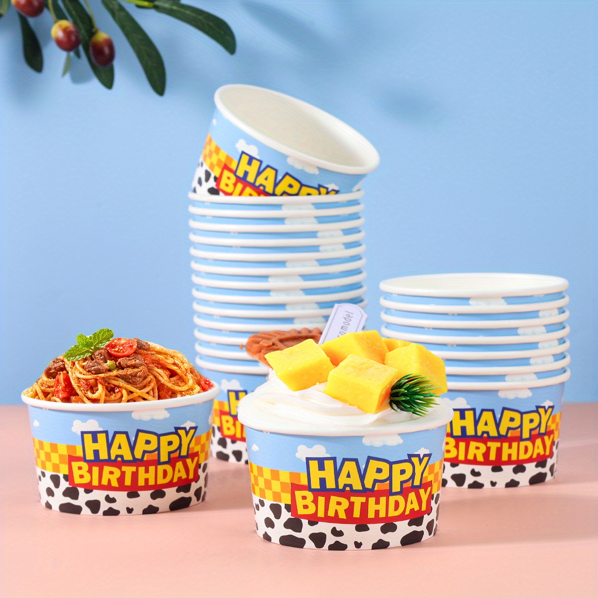 imagen del artículo 10/24 piezas, Vasos de helado de vaca de feliz cumpleaños, Artículos de fiesta desechables, Vasos para pastel, Cuencos de papel para helado, Vasos para palomitas, Adecuados para fiestas, cines, bodas, barbacoas, picnics para Halloween, Navidad, Abrir en una nueva pestaña.