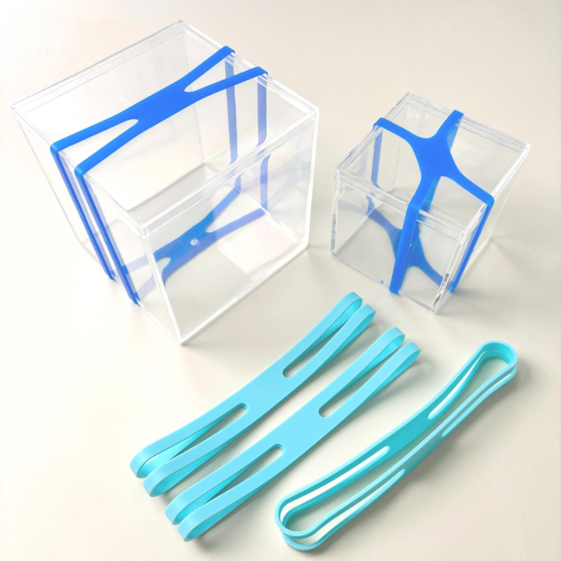 

5pcs Silicone Bands For Lunch Boxes And Gift Packaging - X-shaped, H-shaped, And Curved Designs In , And Straps For Organizing Dishes And Gifts