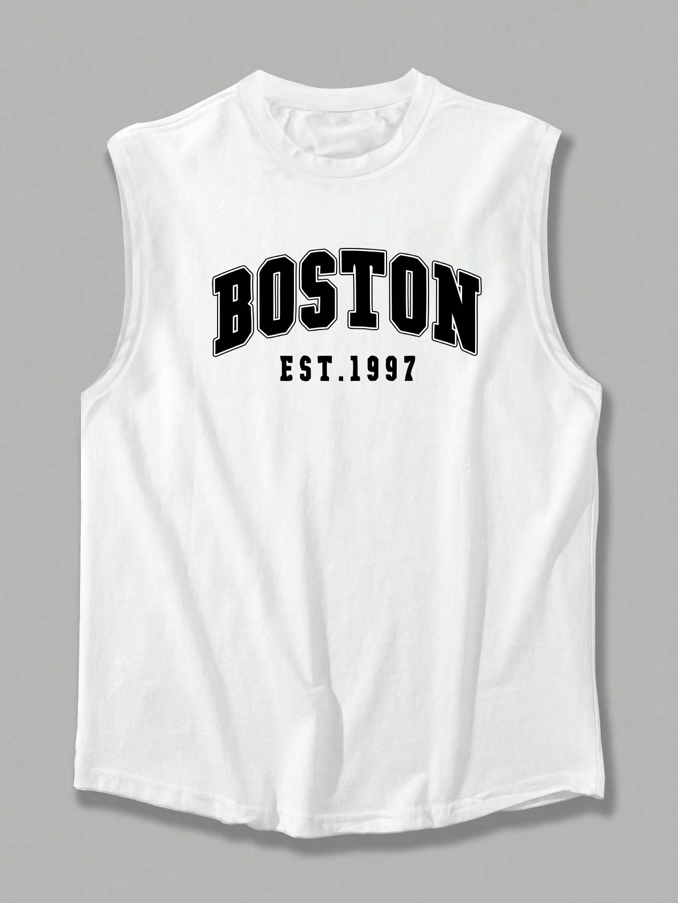 OBM Same Bond Men's Sleeveless Athletic Tank Top with Boston EST. 1997 Print - Black & Golden, Regular Fit, Machine Washable, All-Season Workout & Casual Wear, Sports Apparel, Sporty Look, Nontransparent Fabric