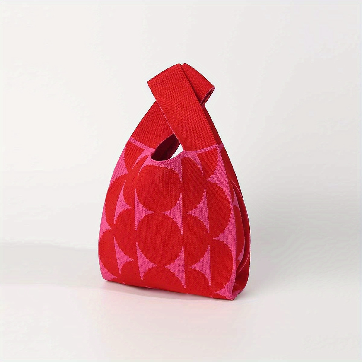 TEMU Women's Half-circle Knitted Tote Bag, Design For Durability, , And Lightweight Portability. Foldable For Easy Carrying Of Mobile Phones,