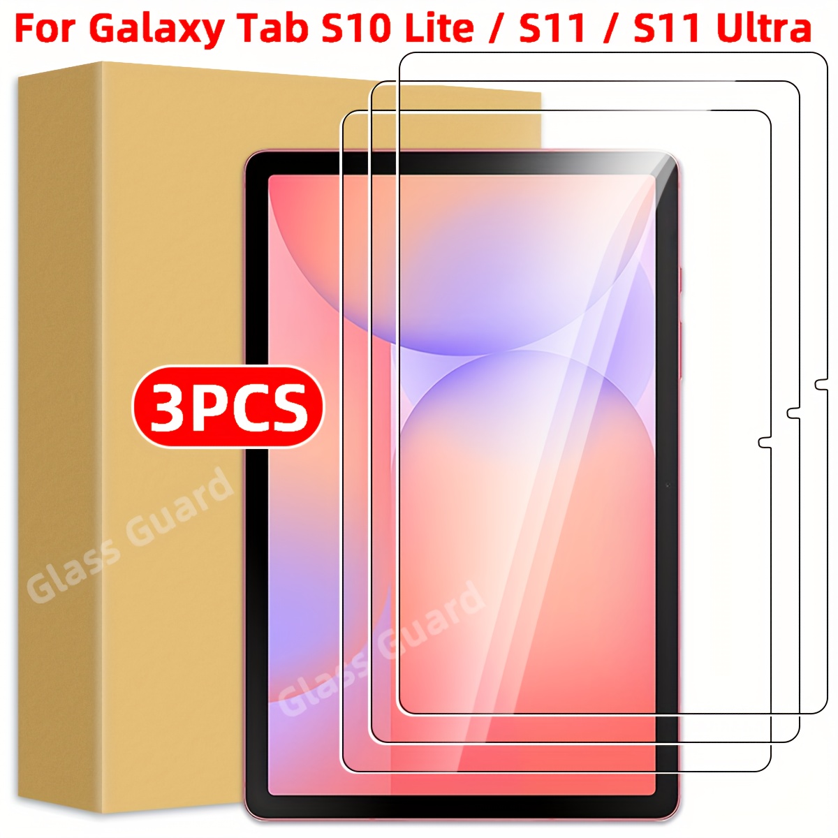 TEMU 3 protections d'écran en verre trempé Ultra HD, compatibles avec Tab pouces/S11 Ultra 14,6 pouces/S10 Lite 10,9 pouces, résistantes aux rayures,