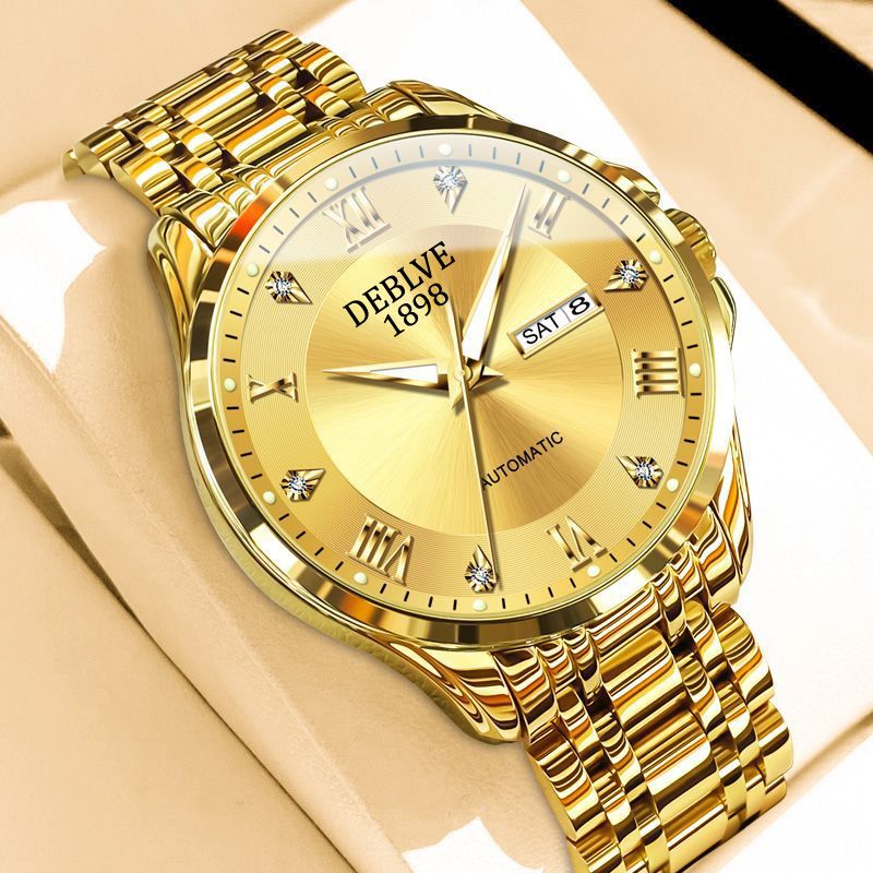 TEMU Men's Luxury Watch Movement With Luminous Hands & Date Display - Stainless & Band Elegant Watch Suitable For Business, Professional, Casual