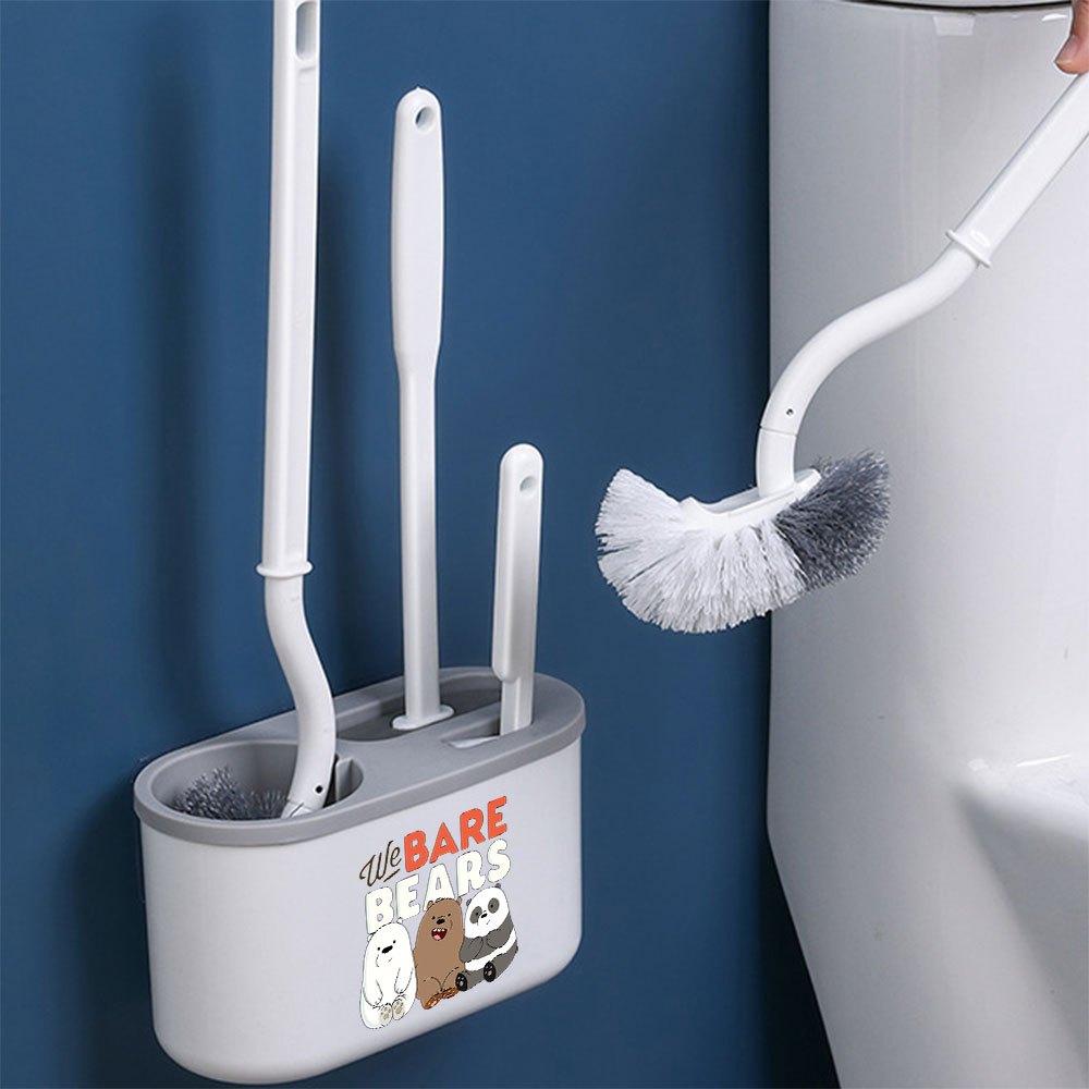 TEMU 1pc Wb Warner . Themed 3-in-1 Multi-head Toilet Brush System With Storage Base - Wall-mounted/freestanding Bathroom Cleaning Tool, Suitable For