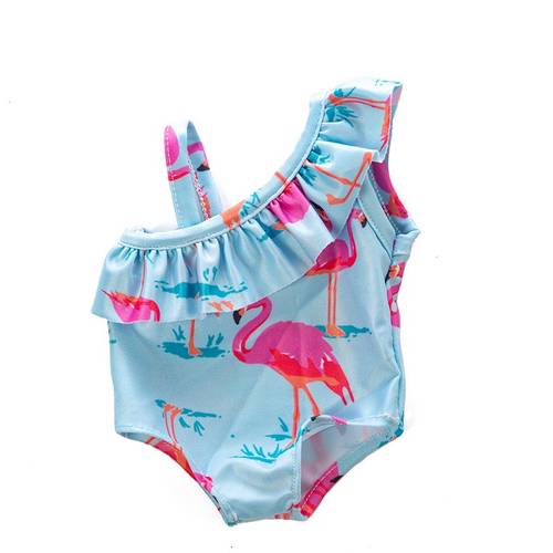 nyt flamingo badedragt til 36-43 cm genfødte dukker, 16-18 tommer pigedukketøj, sommer strandferie dukkeoutfit