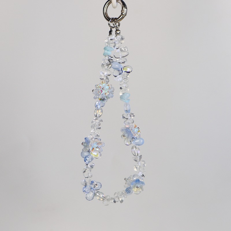 TEMU A Unique Blue Phone Strap With An , Featuring Transparent Flowers And A Design For A Ccd Camera