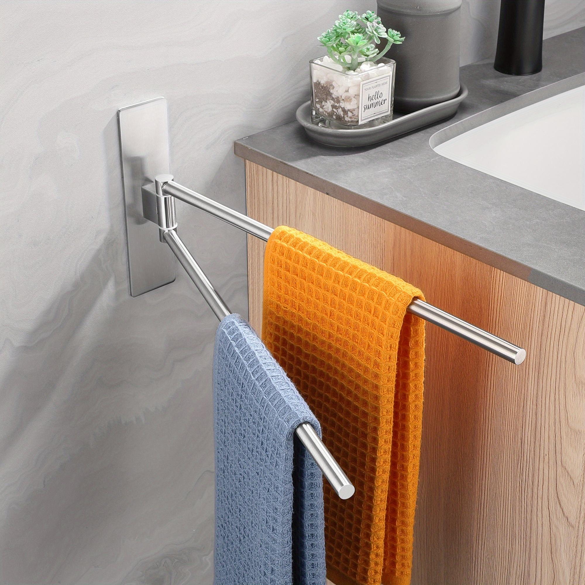 Поворотный держатель для полотенец нержавеющая сталь самоклейка 390х180х50 мм