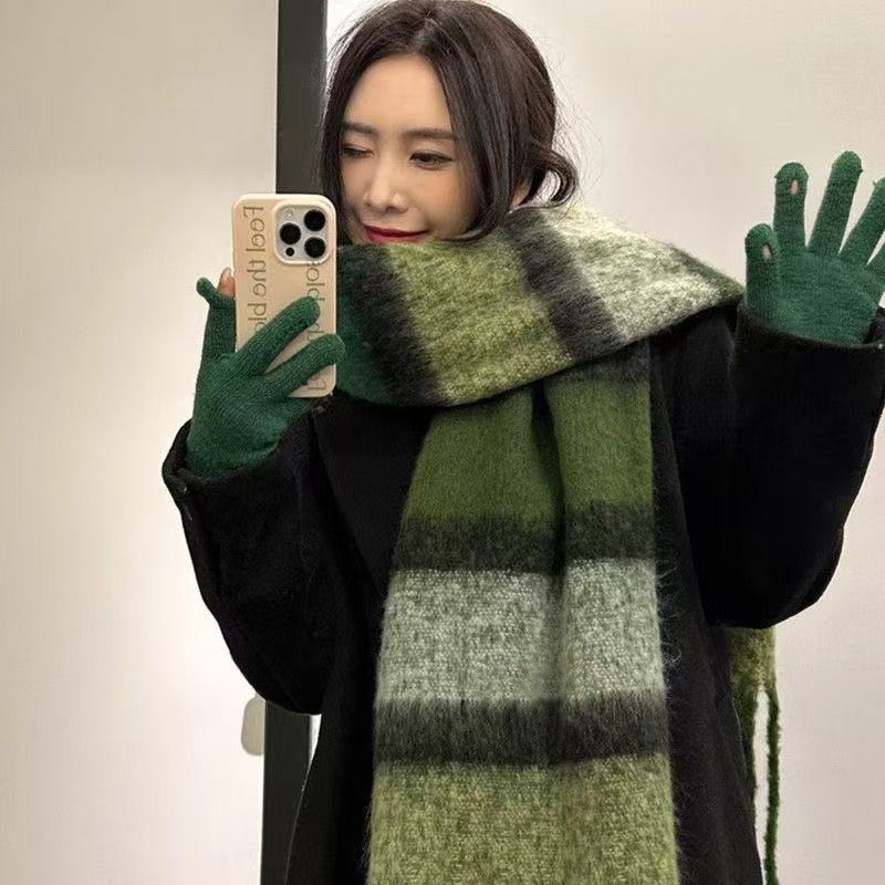 TEMU Soft Winter Warm Fringe Shawl With Plush Tassels, Windproof Collar, Suitable For Casual Outfits, Christmas And Halloween Costume Accessories,