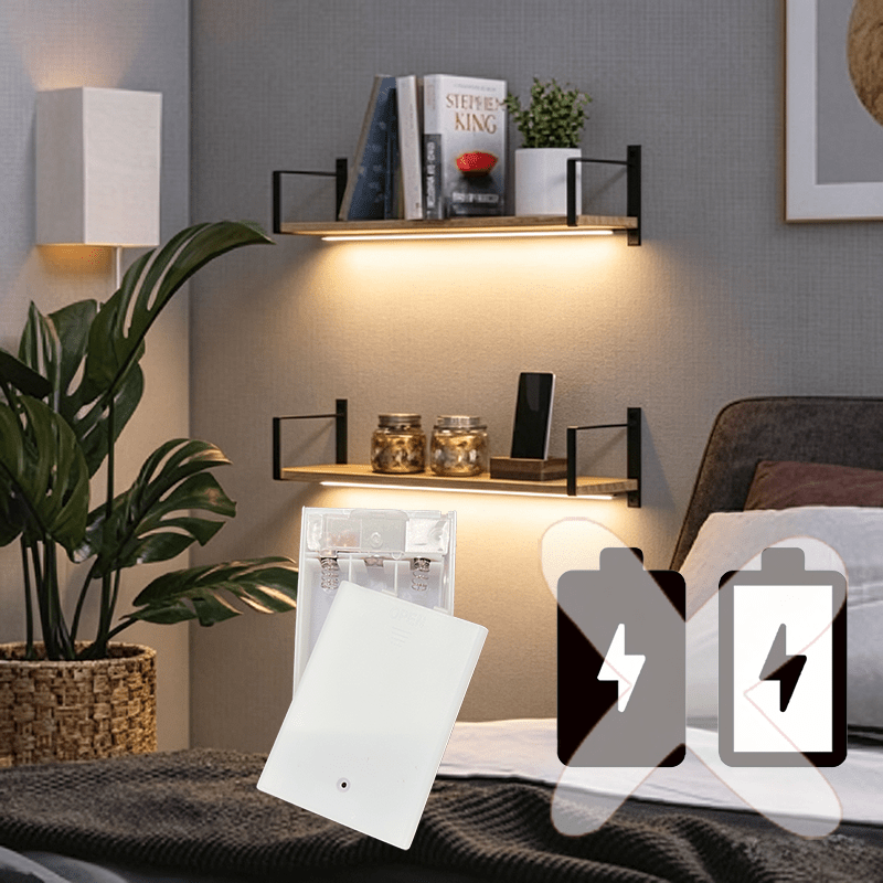 Floating-Shelf COB Light Strip with Dual-Color Temperature
