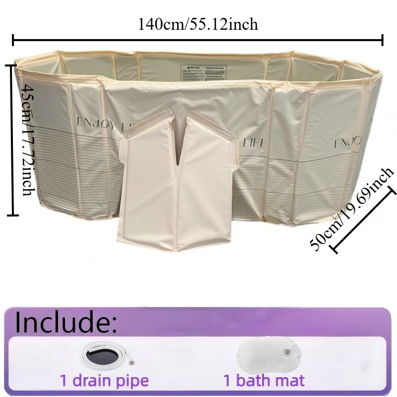 Folding Panel Bathtub for Hot or Cold Use