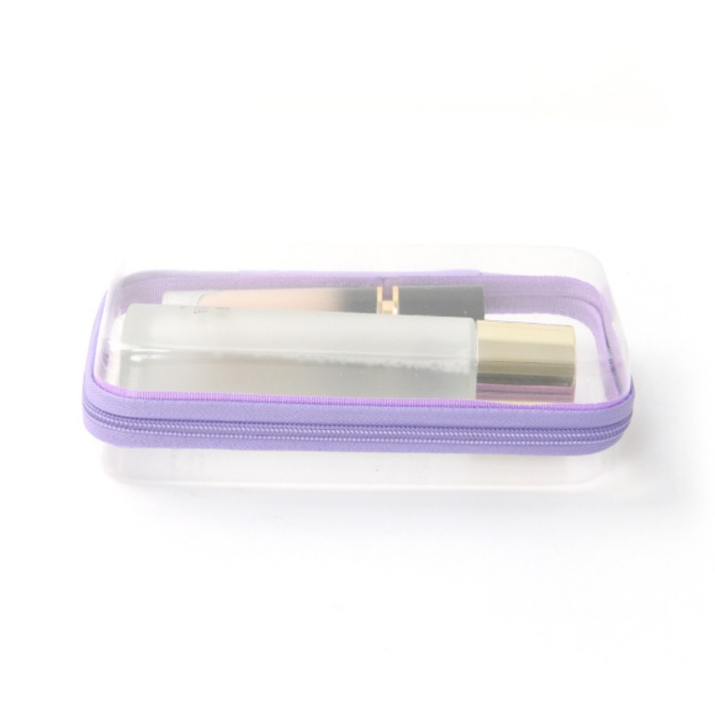 TEMU Sac Zippé Transparent, Boîte à Fermeture Éclair Rigide, Trousse de Toilette de Voyage, Sac à Couches, Pochette de Toilette, Sac Organisateur de