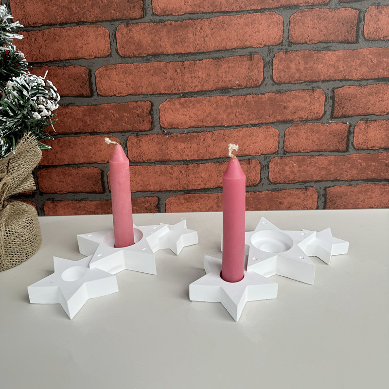 

1pc Stars Candlestick Incense Candle Long Pole Candle Candlestick Silicone Mold Plaster Decoration Mold