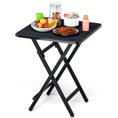 folding table foldable tv tray table tv dinner folding table for small space eating portable outdoor barbecue table with thickened plate and x bracket structure