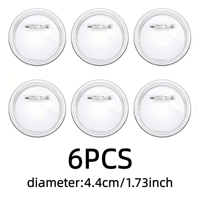 TEMU 6pcs Badge Making Kit Buttons, Clear Acrylic Button Pin Badges, Photo Button Buckle Campus Name Display Frame, Wallet Making Supplies And