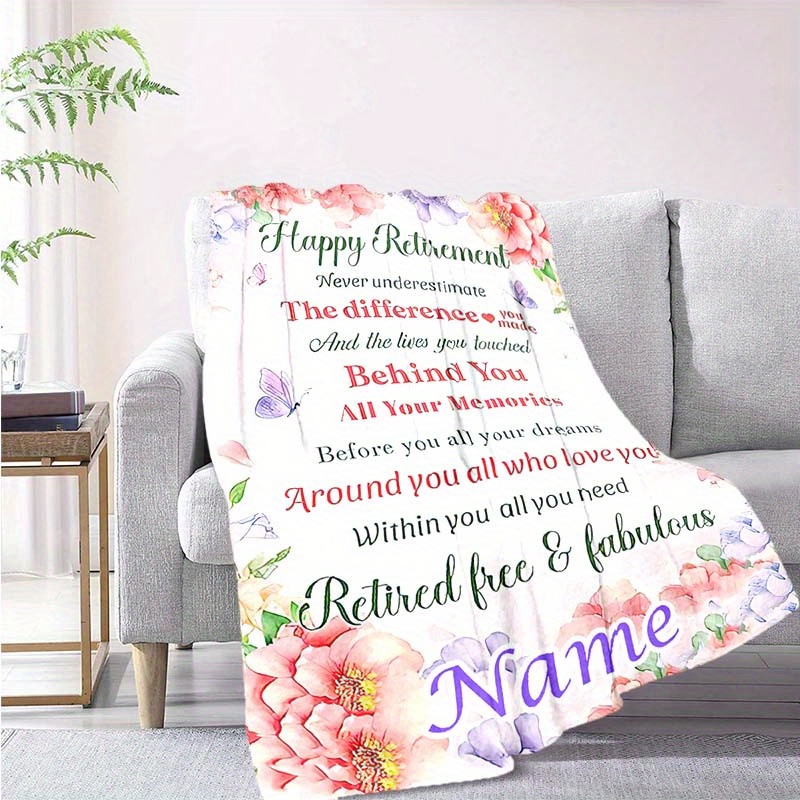 TEMU 1pc Couverture Personnalisable avec Votre Nom, Chaude, Confortable et Douce, Idéale pour Chaises à , Canapés de Bureau, Canapés, Camping de