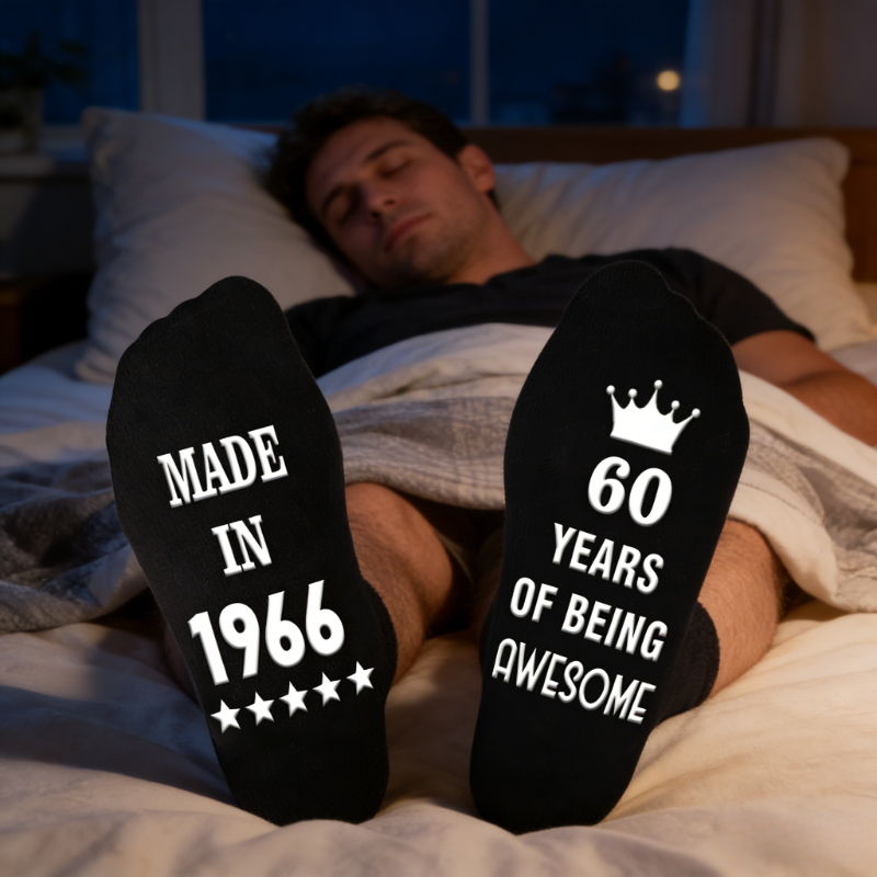 E-shop 1 Paar " 1966, 60 glorreiche Jahre" Herrensocken, Herren-Ruhestandssocken, Geburtstagsgeschenk für Männer Frauen, die 1966 wurden, rutschfeste