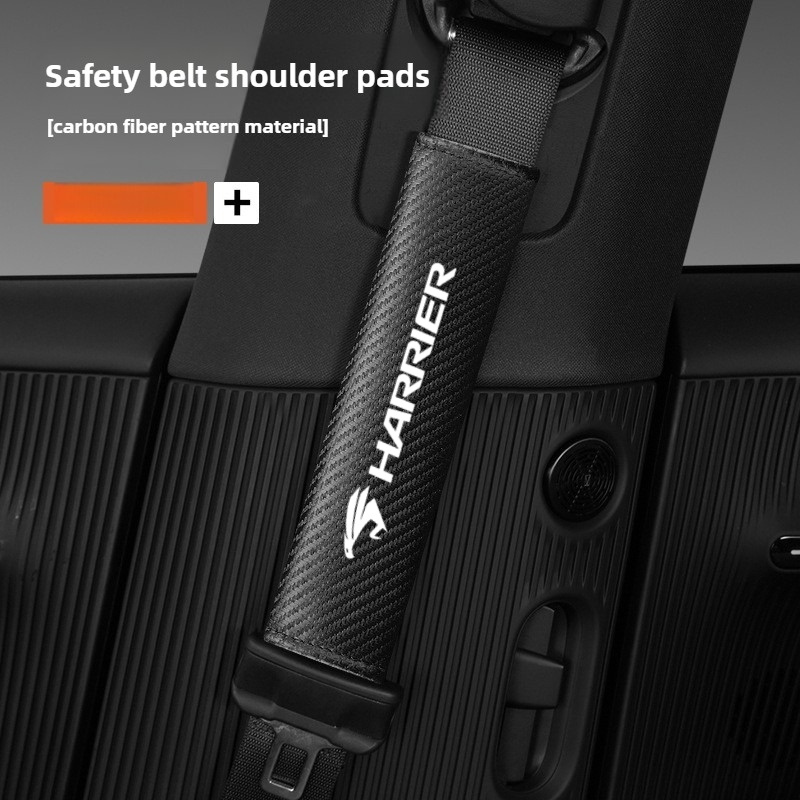 TEMU Anti-pinch Seat Belt Protector Cover - Car Shoulder Strap Guard With Carbon Fiber Texture, Pu Leather Cushion Sleeve For Seat Belt Protection,