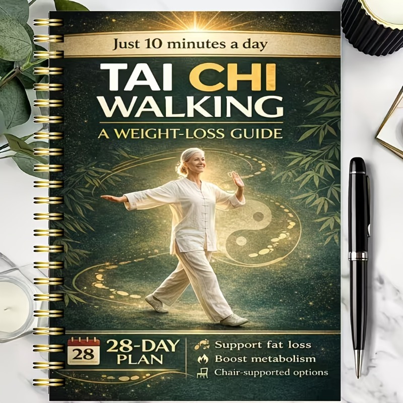 item picture Tai Chi Walking Weight Loss Method for Elderly: 28-Day Sequential Exercise Plan with Chair-Assisted Walking Suitable for Joint-Friendly Low-Impact Workouts, Balance Training Planning Pads