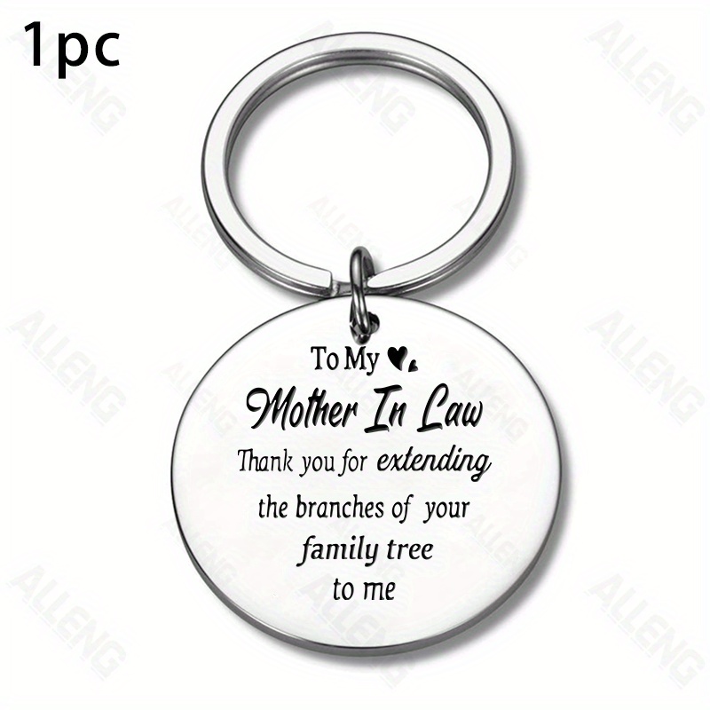 TEMU 1pc Alleng Stainless Steel Keychain, Engraved "to In Law" Appreciation , Keepsake