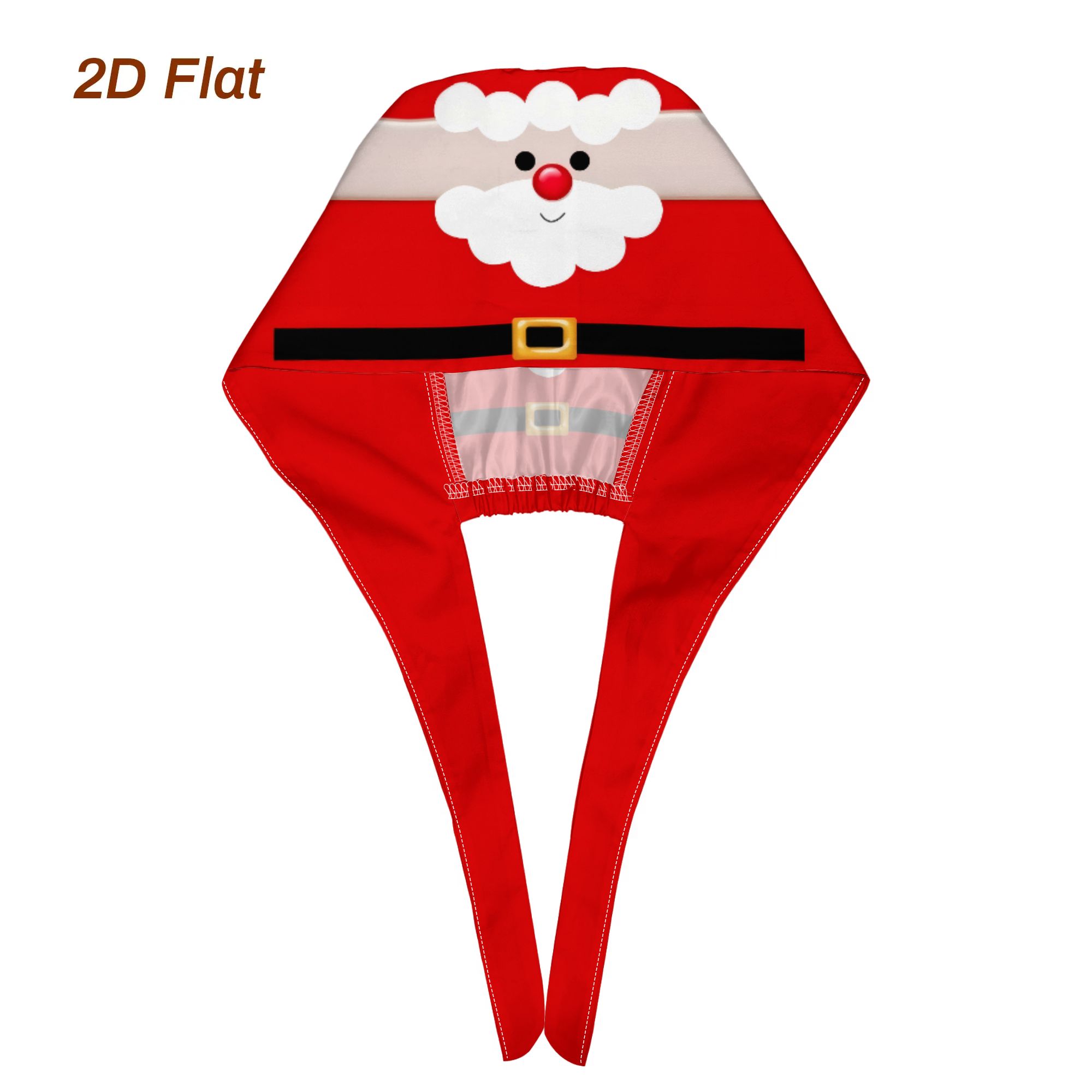TEMU Gorro de trabajo para chefs con diseño de impresión 2D, de cinturón con cara de Papá Noel, accesorios de cocina