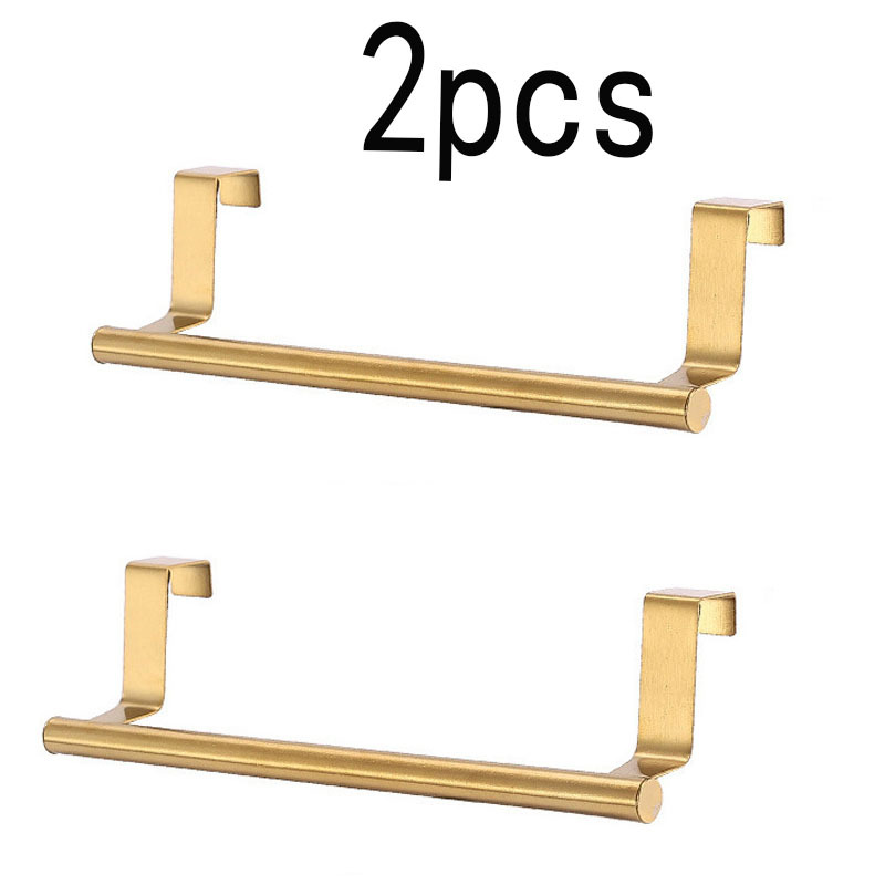 TEMU 2pcs Modern Minimalist Stainless Steel Single Bar Towel Rack, No-drill Design For Without Damaging Walls, Wall-mounted Single Bar Towel Rod,