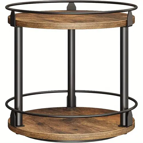 lazy susan organizer rotating spice rack 2 tier spice turntable organizer industrial turntable spice holder for kitchen countertop and cabinet compact and versatile rustic brown sr22br