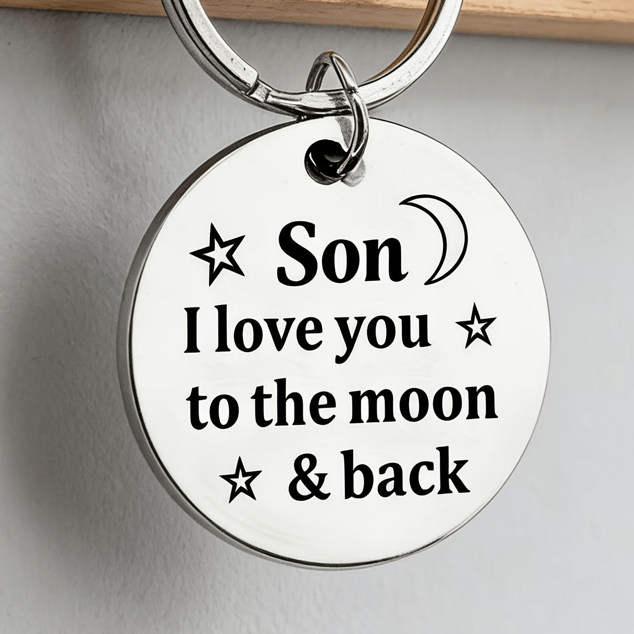 TEMU Classic Quote 'son, I Love You And Back' Keychain, Graduation Gift, Birthday Gift, Farewell For A Journey