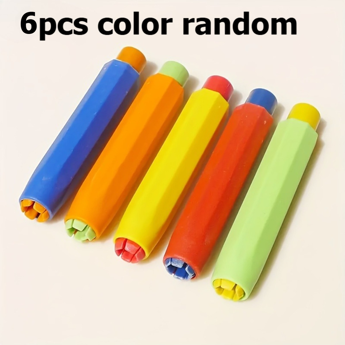 6pcs Set, Random Colors - Clean And Handy Chalk Clip - Durable And Wear-resistant Plastic, Chalk Tool, Suitable For Needs , Drawing, Writing, Offices, And Homes.