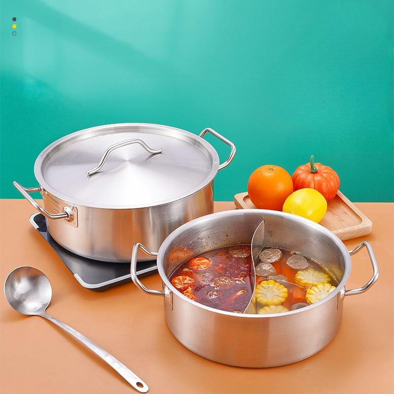 13 inch stainless steel soup pot with dual handles lid   easy to clean   for   people versatile cooking details 0