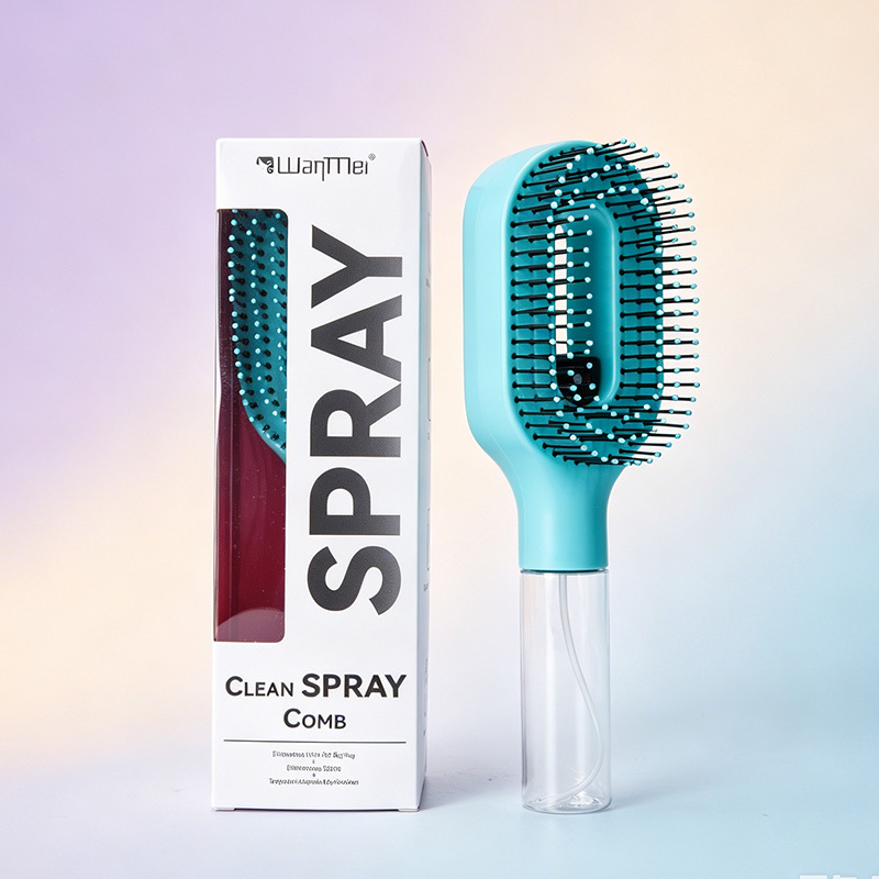 TEMU 2-in-1 Hair Styling Spray Comb, Anti-static Reduce Frizz Hydrating, Leakproof Detachable Water Tank, Portable Use For Women Care