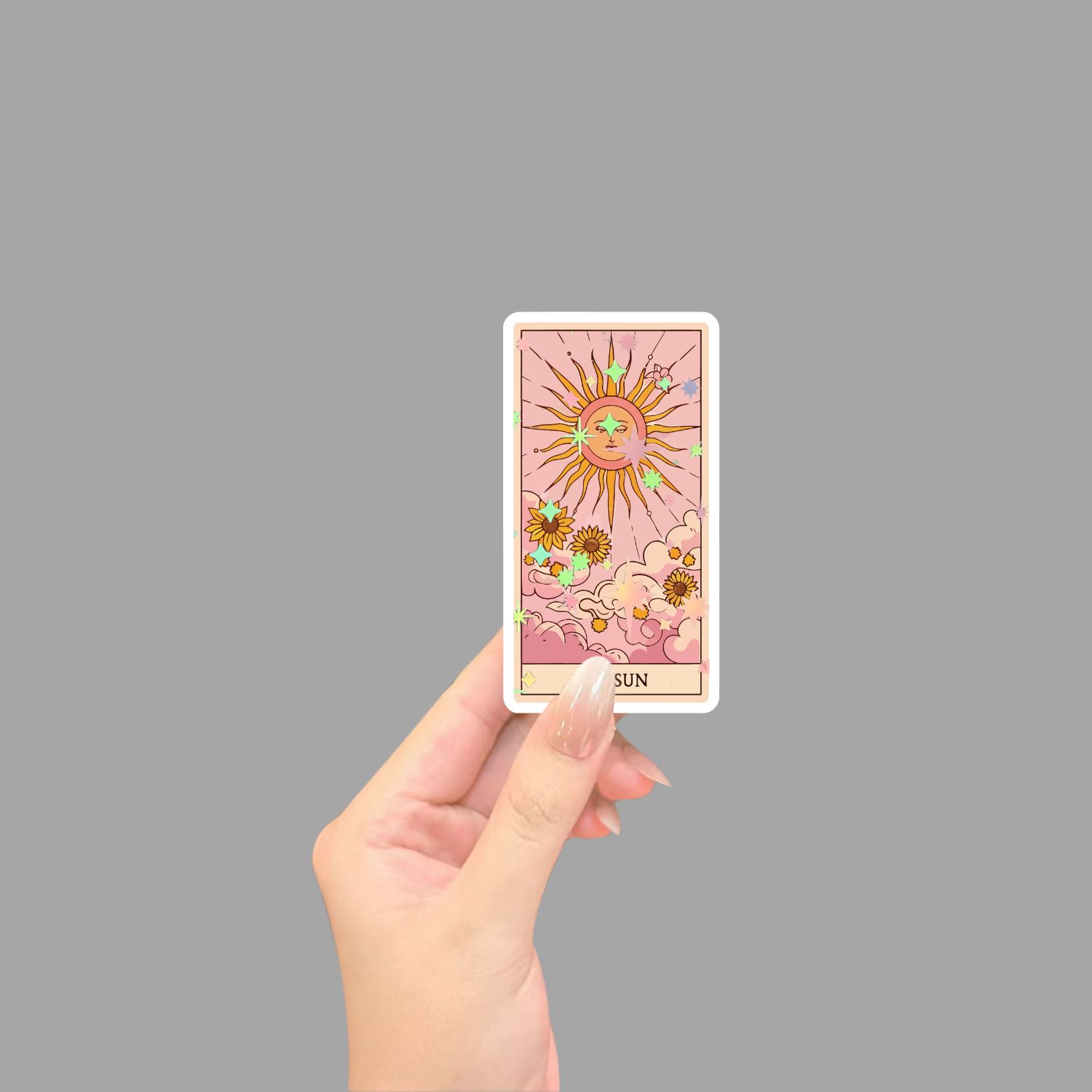 Image of The Sun Tarot Card Sticker Vinyl Car Decals - Durable, Suitable For Car Bumpers, Car Windows, Car Doors, Toolboxes, Only Sticker
