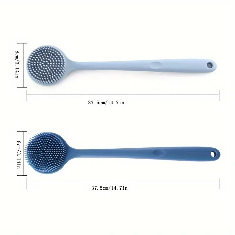 long handle silicone bath brush set soft bristle exfoliating massage back brush and face brush suitable for all light beige colors durable and easy to clean household bathing tools convenient design hygienic material a must have for free ho Product details 2