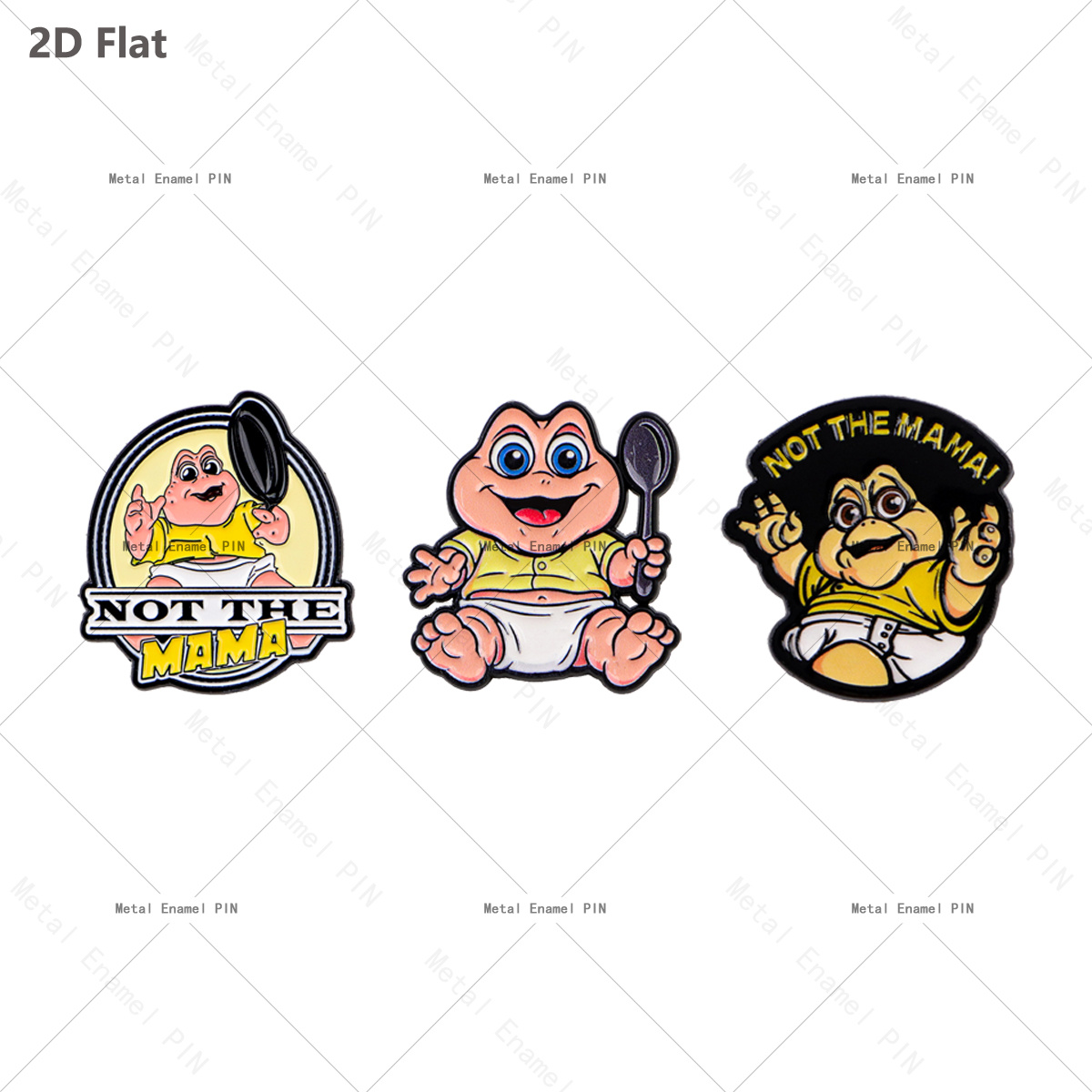 TEMU 2D, 2D 3 piezas de pines de esmalte de dibujos animados, insignias bonitas para mochila, accesorios de cosas bonitas para joyería, regalo,