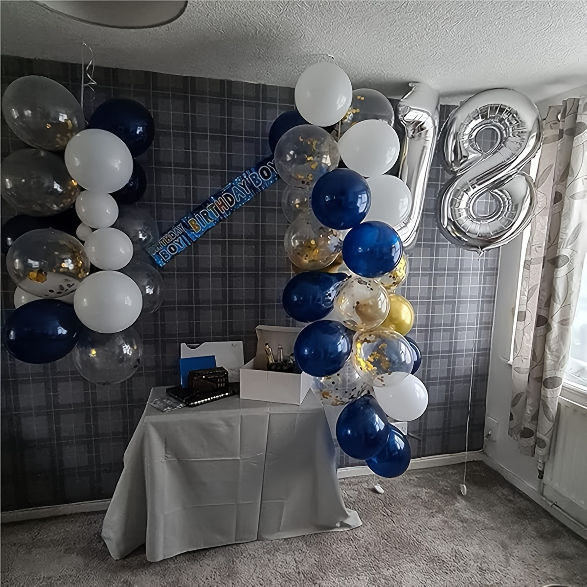 2 Giant Silvery Number Aluminum Foil Balloons In 40 Inches, Silvery Number 18, Suitable For Decorating 18th Birthday Parties And Anniversary Parties, Christmas Decorations, Navidad Decoración