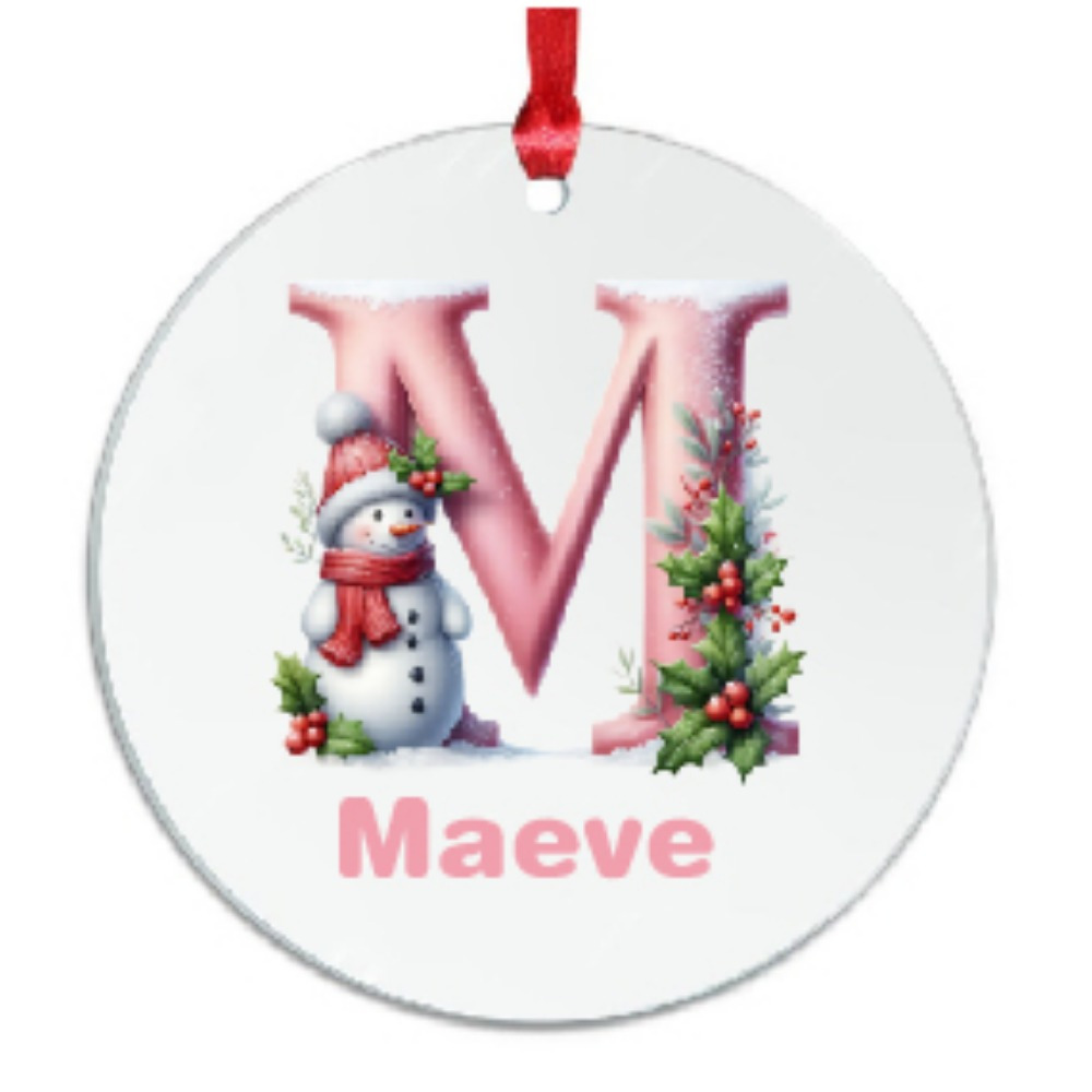TEMU [custom Christmas]1pc Personalize Custom Name Ornament, Stocking Stuffer Monumental Gifts, Christmas 26 Pink Letters Ornament, Christmas