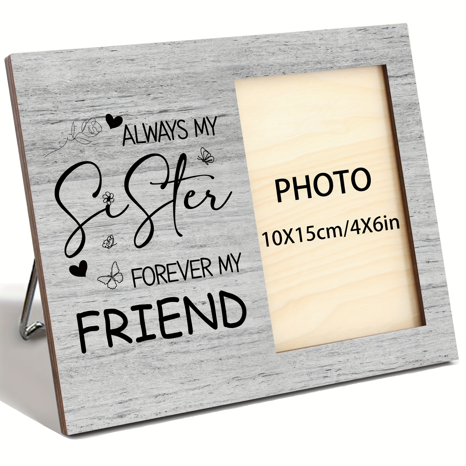 TEMU Soul Sisters Wooden Photo Frame - The Perfect Friendship Gift For Women, , And Sisters, Suitable For 4x6inch Photos, , Home Decoration