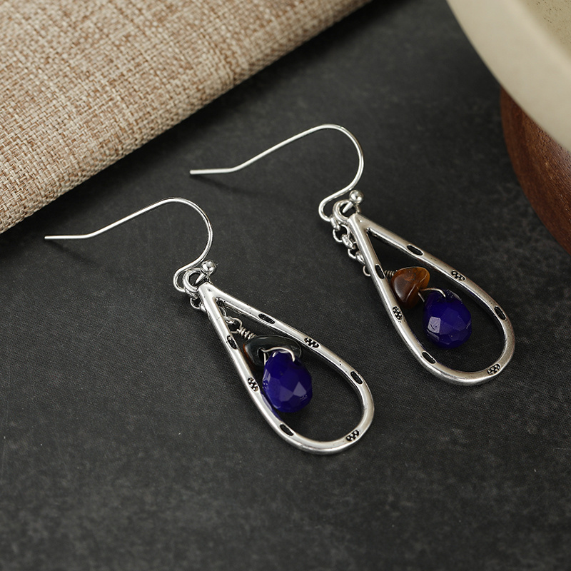 Women's Bohemian Vintage Water Droplet Pendant Earrings