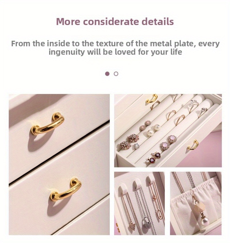 suitable for spring summer autumn and winter   2025   new five layer double opening large jewelry box desktop jewelry classification organizer storage box with large capacity necklace storage box Product details 6