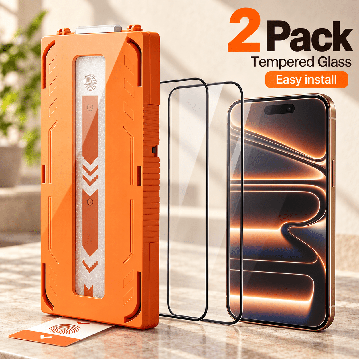 TEMU 2 Stk. Hochwertige, staubfreie Kabinen-Hochauflösungs-Displayschutzfolie aus gehärtetem Glas, passend für iPhone 12 13 17 18 Serie DESOHTTI
