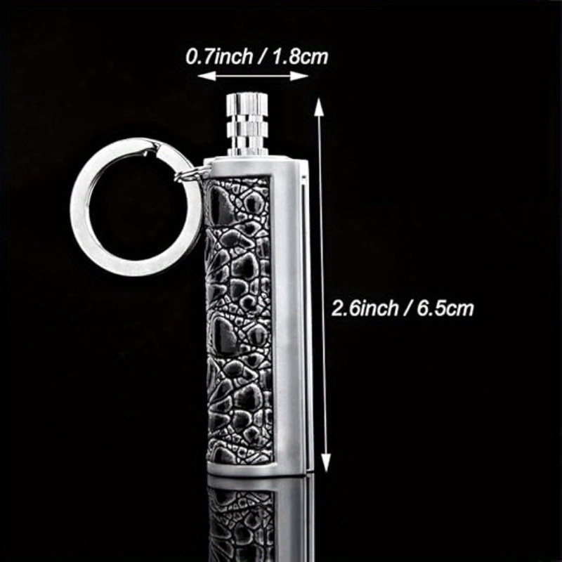 flint fire starter keychain metal matchstick   fire starter gear permanent match lighter portable metal keychain mens gift for outdoor camping hiking   Product details 6