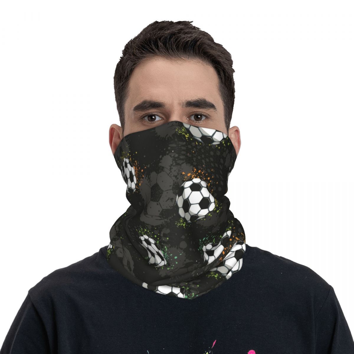 

Soccer Print Sports Scarf - Moisture-wicking, Breathable Neck Gaiter For Cycling & Running | Multifunctional Face Mask