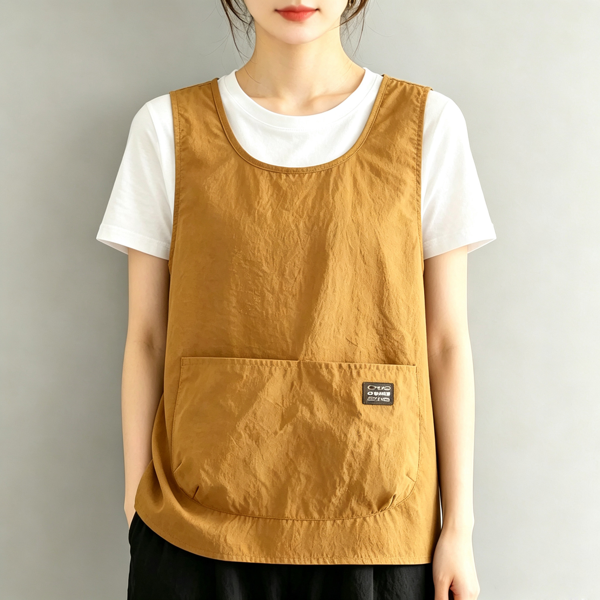 TEMU Unisex Pullover Protective Coverall, Featuring A Breathable Sleeveless Design That Keeps Cool During Prolonged Summer Wear. Neckline Allows For