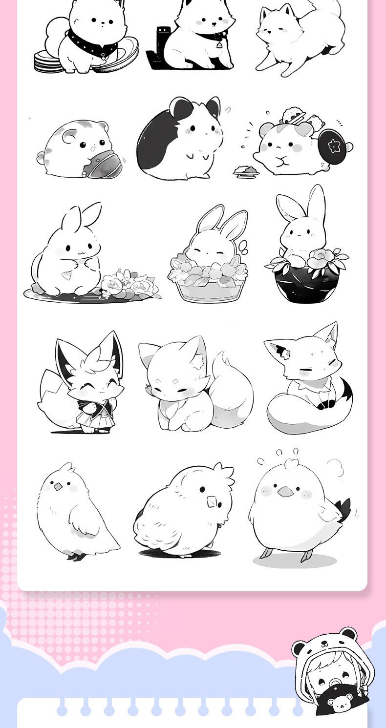 1000 Examples of Cute Strokes Simple Paintings Creative Line Drawing Edition Chinese Version