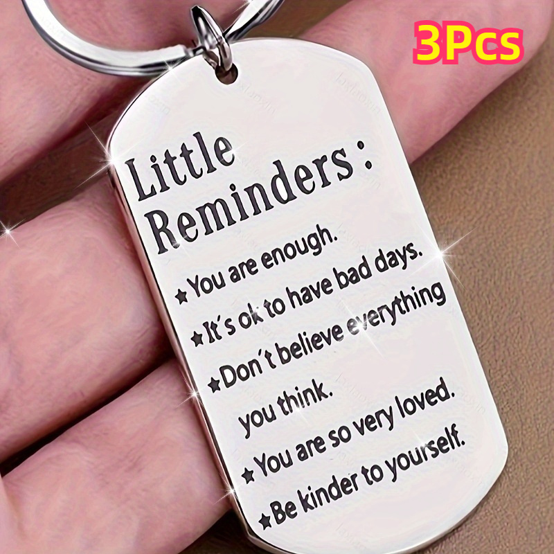 

3pcs Steel Keychain - Engraved Inspirational For - Personalized & Christmas For Son, ,