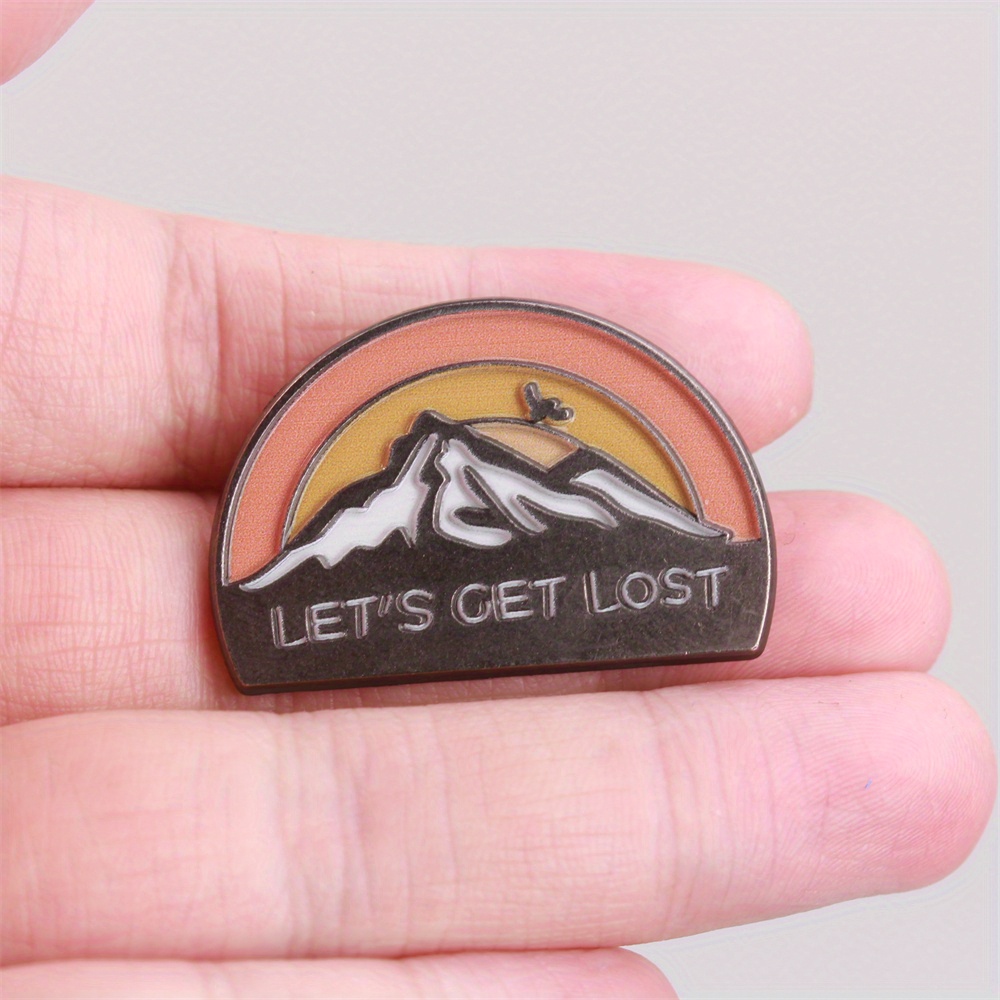 Mountain Enamel Brooch Pin Irregular Shape Novelty Accessory
