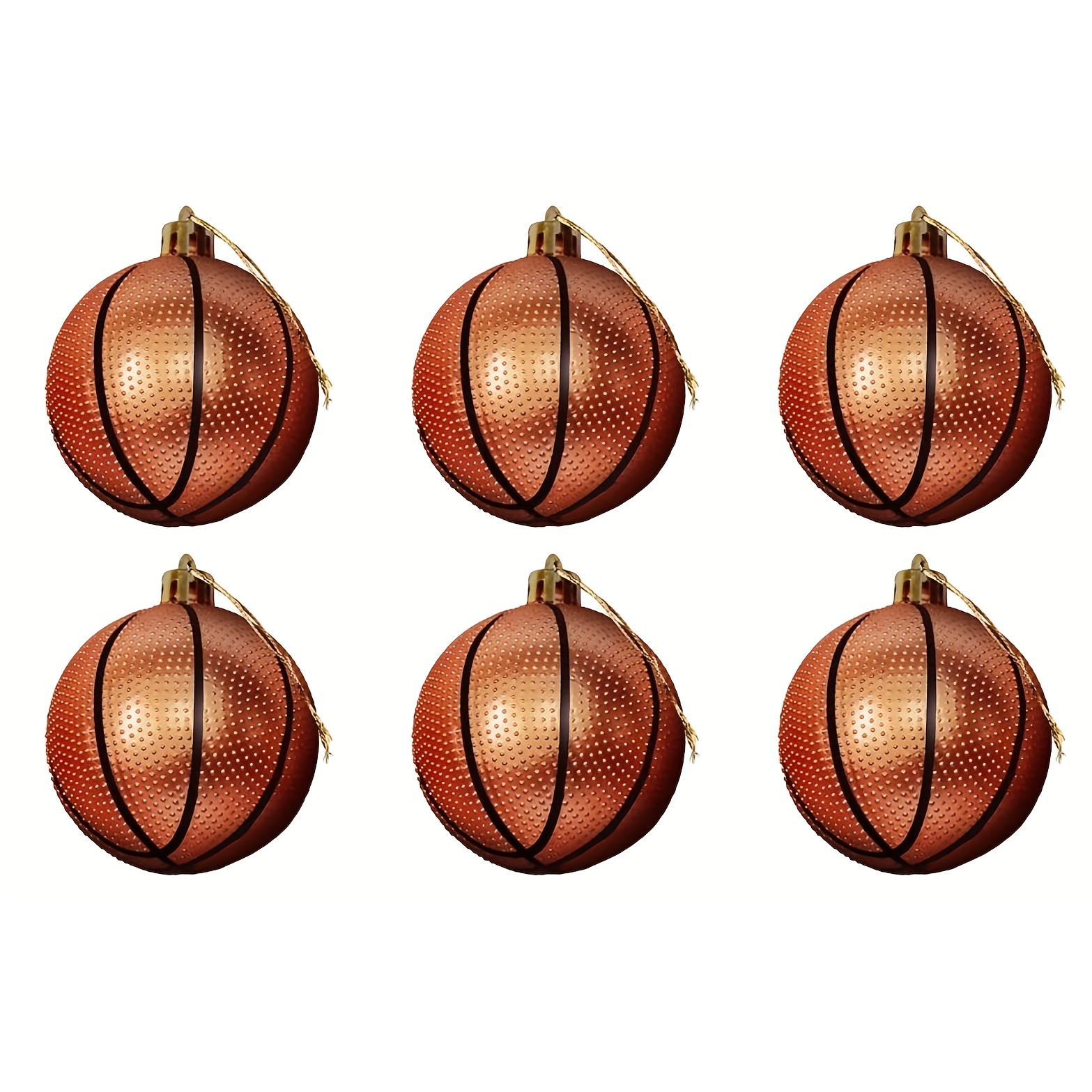 TEMU 6pcs, 6cm - Christmas Ball Holiday Pendant, Hanging Decoration, Basketball-themed Christmas Ball Decoration, Christmas Basketball, Decorative
